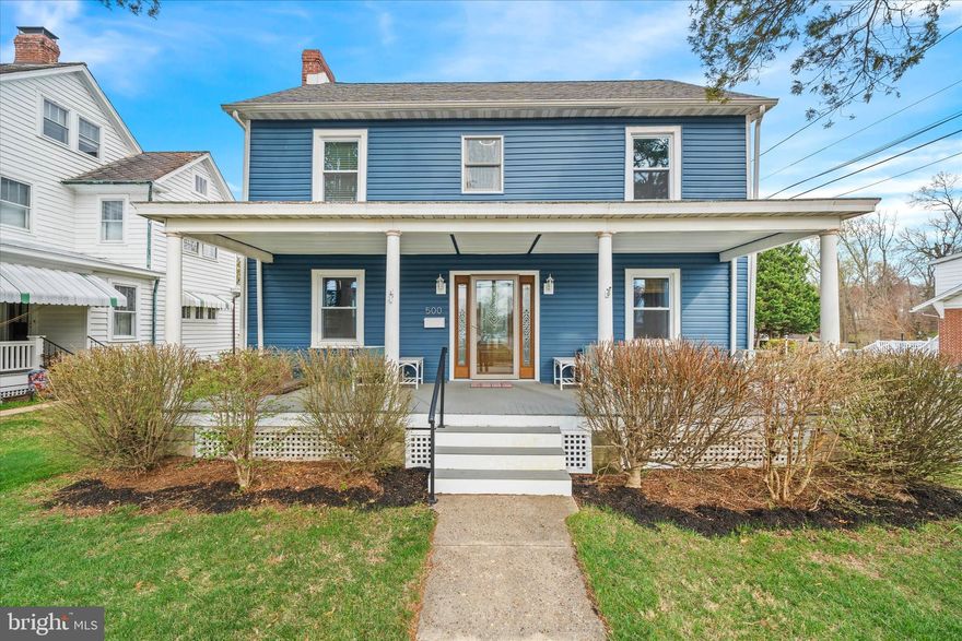 Incredibly well-maintained colonial offering 4 bedrooms, 1.5 bathrooms, an updated kitchen, a great outdoor space, detached garage, and more! 500 North shows pride of ownership from the moment you arrive. You're welcomed by a sprawling, covered front porch that leads to a quaint foyer, perfect for storing your belongings. Gorgeous hardwood floors flow throughout most of the main level. The large, cozy living area is great for spending time with loved ones, and the dining area has plenty of space so you can enjoy meals together! The updated kitchen (2023) features granite counters, stainless steel appliances, a large sink, and plenty of cabinet and counter space. There's even a separate area perfect for a coffee bar or extra room for serving! A convenient half bath on the main level, also renovated in 2023, rounds out the first floor. All four spacious bedrooms and a full bathroom are located on the second story. Downstairs, the basement is partially finished with a great space to relax and watch the game! The unfinished portion is great for additional storage and also houses the laundry. Outside, there's a great yard with a paver patio, pergola, and paver walkway that leads to the detached garage. There's even an additional parking space just off of the rear alleyway. Recent upgrades include power to the garage and addition of a garage door opener (2024); updated drywall, insulation, and electric (2024) in a large portion of the home (absent kitchen and 2 bedrooms - previous owners had updated these outlets within the last 5 years); and partially finished basement space (2024-2025).