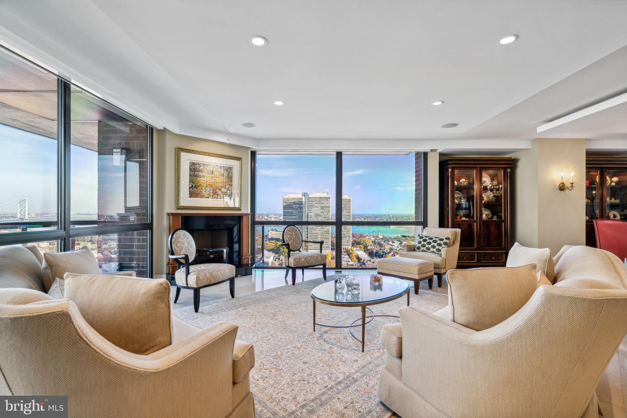 Rarely available Independence Place penthouse spanning almost 2,800 square feet and offering magnificent views over the Delaware River to Washington Square and the Center City skyline. Featuring three bedrooms and two and a half bathrooms, the home was completely renovated and offers high-end finishes and details throughout. There is a 266 square foot private balcony and working fireplace, unique to the penthouses, as well as a chef's eat in kitchen and hotel-quality bathrooms. The public spaces are generously sized, perfect for entertaining, and the balcony is an ideal spot to watch the sunrise and enjoy the New Years Eve and July 4th fireworks. Residents of Independence Place enjoy a twenty-four-hour doorman and concierge, brand new lobby and state-of-the-art fitness center, on-site management, individual heat & air conditioning controls, and on-site parking with direct access to the building, subject to availability and a monthly fee. Location is everything...Independence Place is located in the historic Society Hill neighborhood of Philadelphia facing Washington Square. Many of the city's finest museums, cultural institutions, theaters and restaurants are only a short walk away. 30th Street Station and Philadelphia International Airport are only minutes away. Floorplan and more details coming soon!