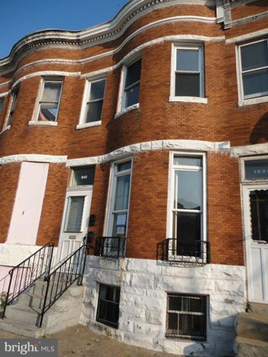 Fannie Mae Homepath Property!  A great chance to own this classic all brick row home!  Currently set up as 2 units, it offers spacious rooms, wood floors, and full basement; perfect for added storage.  Nice rear yard is perfect for warm weather fun!  Great location, close to Downtown, Penn Station, Druid Hill Park, and the Baltimore Zoo!  A great starter home or addition to your rental portfolio!