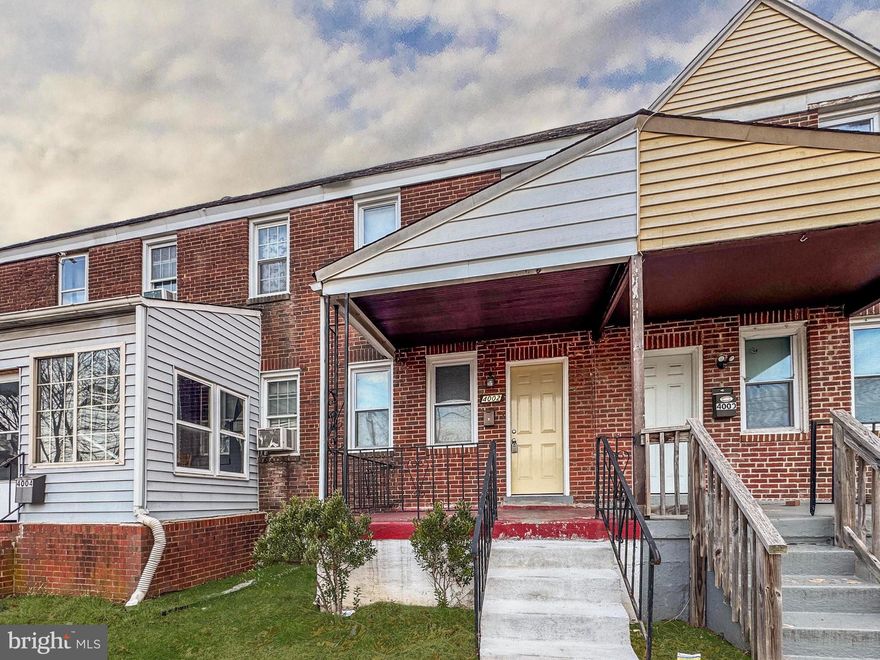 Welcome to 4002 6th Street, a well-kept home with 3 bedrooms and 1.5 bathrooms. The layout offers comfortable living with 2 bedrooms and a full bath upstairs, while the lower level features a third bedroom and half bath that provide extra flexibility for guests, a home office, or a hobby space.

Recent updates include new front steps and water heater. The rear parking pad adds the convenience of off-street parking. Inside, the home has a practical flow with bright living spaces that are easy to make your own.

Located with quick access to I-95, I-695, and downtown Baltimore, this property offers both value and potential for its next owner.