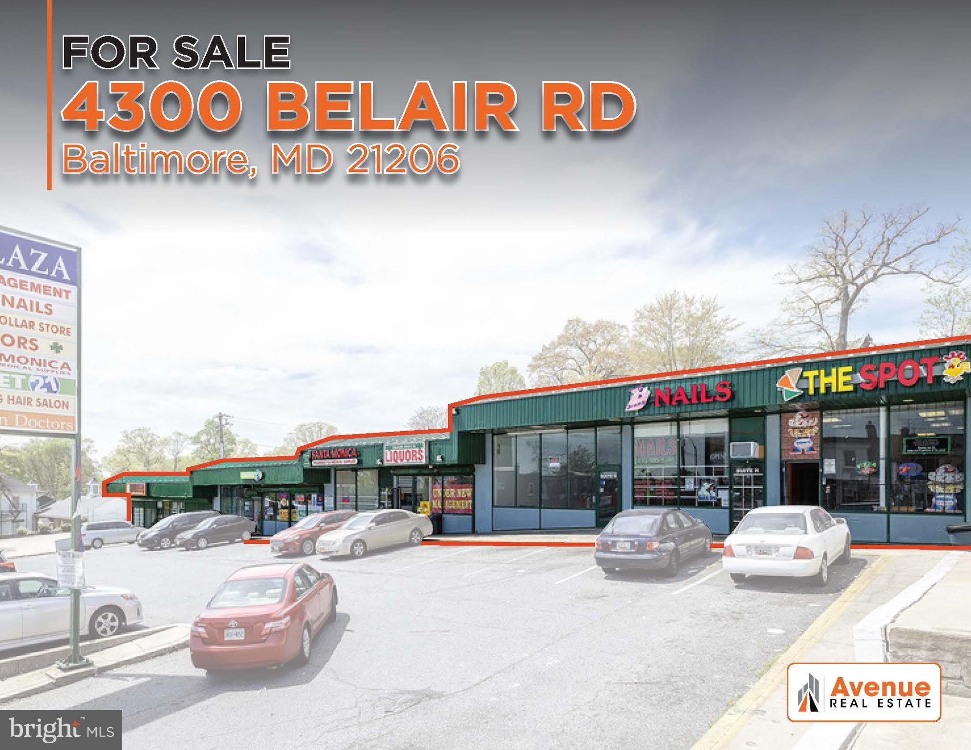 Rare neighborhood strip center for Sale
Well located on busy Belair rd 20,000 VPD
Long stanidng tenants in business for many years
Currently 9% cap rate.
Proforma 10+ Cap Rate,
Value add - Future Triple Net Conversion opportunty,
Low Rent,
Fully leased