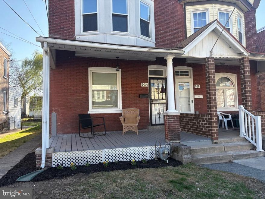 Check out this must see Semi-Detached house new on the market! Old time charms meet modern convenience. This residence is conveniently located near I-95 which makes traveling easy. The home is within a 5 minute drive to many grocery stores, entertainment and the local schools. The aforementioned house is part of the Ridley School District. Inside, this beautiful home, has been completely repainted with neutral tones and accented with champagne gold. The first level of the house features a living room, dining room and eat-in kitchen. As well as a first floor laundry room and ample storage. The house has Brand New laminate flooring and carpets throughout! The kitchen features large windows with great lighting, brand new cabinets, Corian countertops, refrigerator and dishwasher. Move in ready! The back yard has a newer vinyl fence with a patio. On the second floor of this home there are 3 bedrooms and one bathroom and many closets for storage. The covered front porch is a great addition. The house has been completely rewired with all new electric and a 200 amp Electric panel in 2025. Check out this charming house and prepare to make it your forever home!