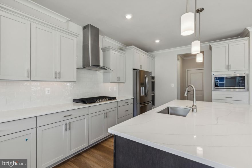 Spacious and elegant, this 4-bedroom, 4.5-bath home offers approximately 4,400 sq. ft., with the option to expand to 5,300 sq. ft. with a fourth level. The gourmet kitchen features double wall ovens (upper with air-fry), a 36" gas cooktop, and choice of cabinetry or stainless steel hood. Enjoy a sunroom, cozy fireplace, 9-foot ceilings on all levels, and a finished basement with full bath. Energy-efficient upgrades include a tankless water heater and two-zone HVAC. Private setting near Quiet Waters Park. Fully furnished model available. Estimated move-in July/August.