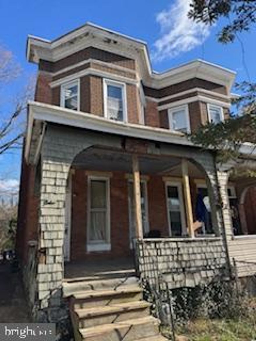 Large Semi Detached Home close to  Gwynns Falls Park.  Property is in need of a rehab but has great resale and rental potential.  please be advised that property is being strictly sold as-is buyer must verify all information.  Easy to show