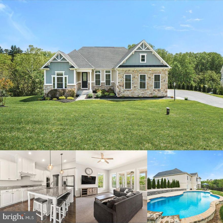 Welcome Home! Discover this stunning 3636 square feet 3-bedroom, 3-bathroom home, designed to embrace natural light and complemented by a beautiful pool offering a serene oasis. Beautiful partially finished basement with a walk out to the amazing pool area. Basement is partially unfinished and could easily have another 2 bedrooma added downstairs to make it a 5 bedroom home. Nestled in an area renowned for its excellent school systems, this property embodies both luxury and practicality. Key features include a convenient Entry Level Bedroom, a welcoming Family Room off the Chef's Kitchen,  an Open Floor Plan perfect for modern living, upgraded countertops, Stainless Steel Appliances, ample cabinet/counter space, and a large island for entertaining! This property is designed for comfort, convenience, and style, offering a perfect retreat for those seeking a peaceful paradise within reach of excellent amenities and schools. Don't miss out on your dream oasis!