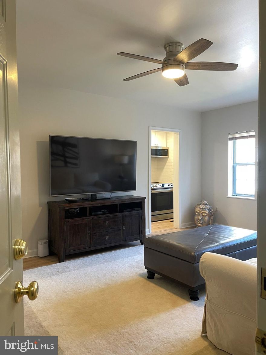 Welcome to Colonial Village, a peaceful garden-style condo community in the heart of Courthouse/Clarendon area.  This recently renovated condo is on the top floor, light-filled, and spacious.
Owner has recently installed Luxury Vinyl Plank flooring which is low-maintenance and pet-friendly.  Overhead lighting and ceiling fans were installed in the living room and bedroom.  White shaker cabinets and wood countertops are in the newly renovated kitchen.  The bedroom is very large and will comfortably fit a king size bed and a dresser and even a comfy crate for your dog!  There is a large walk-in closet in the bedroom that will make you very happy!  Looking for a tenant who can move-in November 1, however, there may be flexibility in the move-in date.  Application fee is $50.   Dogs & cats OK.  $500 pet deposit.