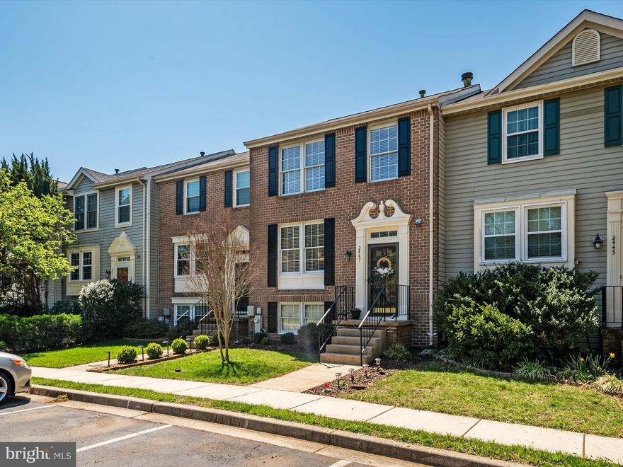Welcome to 2447 Warm Spring Way. Nestled in the desirable Piney Orchard community of Odenton, Maryland, this move-in ready townhome  features new carpet and fresh paint throughout. Step inside to discover a bright and roomy family room that leads to a large eat in kitchen that boasts granite countertops and plenty of counter space to prepare your favorite meals. Off of the kitchen is a deck with a newer deck floor overlooking a community park and common area where you can enjoy outdoor living. Upstairs you will find the master suite featuring a beautifully updated master bath retreat and 2 comfortable secondary bedrooms and a hall bathroom. The finished lower level provides additional entertainment space with a cozy fireplace and a door leading out to a patio and yard. This level is rounded out by a half bathroom and storage room with laundry. 
Peace of mind comes with significant recent updates, including a newer roof, newer main sewer line, beautifully updated master bath, new carpet and paint. 
Piney Orchard is an amenity rich community featuring numerous outdoor pools, a clubhouse, exercise room, tennis courts, multiple parks and playgrounds and walking trails. An easy commute to Fort Meade, close to major commuter routes, the MARC train, and close to the vibrant shopping and dining scene at Waugh Chapel Town Centre! Welcome Home.