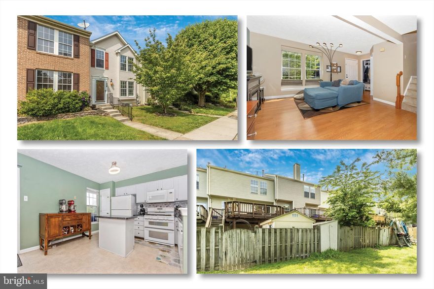 REALLY nice Townhome on an AMAZING lot! Cul-de-sac location in the front, and woods and the RIVER behind (view from upper level!) Three finished levels, walkout basement with half bath, fenced rear yard with shed and fire pit. Double box-bay window bump-out in front. Finished basement has a laundry room and a wood burning fireplace.  Clean and cheerful home with lots of natural light. White cabinets and appliances in kitchen with backsplash and ceramic floor. BIG deck. Pergo flooring in living area. New roof, newer HVAC and hot water heater. Nothing to do but move right in!