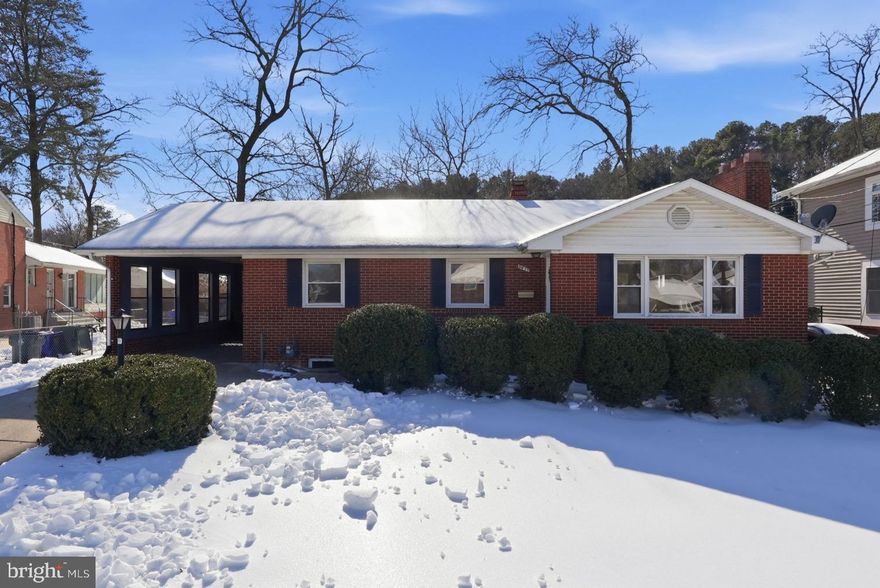 This charming three-bedroom, two and a half bathroom brick rancher is located in College Park Woods has just been renovated throughout with over $80,000 invested. Key upgrades include new roof, new HVAC system, three upgraded bathrooms, upgraded stainless steel appliances, including new dishwasher, LVP flooring in basement, new windows, new light fixtures, new internal doors with brushed nickel hardware, new external front door, and freshly painted throughout. The home boasts over 1,900 sqft of finished area. The open floor plan has original hardwood flooring throughout the main level, a sizable island with range and plenty of room for entertaining, two fireplaces, recessed lighting, and a NEST thermostat system. This home has a large backyard with tall wood fencing providing plenty of privacy. Also perfect for children and pets. The downstairs basement has over 400 sqft of finished space, a second fireplace, and perfect as a second family room. The partially finished portion of the basement (over 900 sqft) has new LVP flooring along with painted brick - a great spot for a home gym, storage area, or even one or two more future bedrooms. The basement also has a Samsung washer and dryer. Also makes for a great investment property for rental to UMD students with the university walking distance away. Home can support rent of $3,500 to $4,000 per month. Close to I495, I95 and I295, this special home offers easy access to the University of Maryland, DC, Baltimore, Bethesda, Buck Lodge Park, and two golf courses. The College Park Metro and Ride-on bus are also nearby.  With great space, beautiful updates and serene surroundings, this special home is near everywhere you want to be. Welcome home!