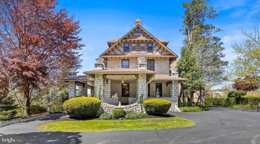 Welcome to Eyre View at 611 N. High Street; located on a full acre of land in the highly sought-after Northeast quadrant of the West Chester Borough. This stunning Victorian/English Tudor was the original home of Senator T. Lawrence Eyre and built circa 1898 by Joseph Miller Huston who was made famous by the construction of the Pennsylvania State Capital building in Harrisburg. Purchased in 1972 by the current owners, this home has been meticulously restored to its original historic beauty with spectacular architectural detail. As you pull up the driveway from N. High Street, you are led to the Porte Cochere and greeted by a beautiful wrap around porch with panoramic views of gorgeous sunsets and overlooking the West Chester Country Club. The front door entrance boasts a Grand Foyer with center staircase, chestnut wainscoting and hand carved gargoyles. The foyer is flanked by a Rococo style music room with original crystal chandelier and restored gold leaf detail and a Parlor/Living Room featuring a large fireplace surrounded by carved Corinthian columns and coffered ceiling. The formal dining room features a gas fireplace with custom built-in storage for all your entertaining needs, embossed ceiling and a statement Victorian chandelier. The heart of the home is found in the light and bright custom gourmet kitchen. Warm up by the Italian carved, white marble fireplace (ready for a gas insert) and cook to your hearts desire in this custom kitchen featuring two ovens, commercial cook top, subzero frig, two dishwashers  and direct access to the hardscape patio and pool.  The second floor features a large master bedroom en-suite with a grand dressing room, two additional bedrooms and laundry room with tons of extra storage, including a cedar closet. On the third floor you will find two bedrooms, full bath and original over-sized billiard room with wood burning fireplace.  Prime Location, Award-Winning School District, Low Taxes and walking distance to local parks, shops and restaurants throughout the West Chester Borough - A MUST SEE! All buyers must be pre-qualified prior to showing.