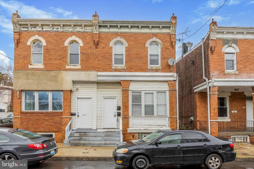 Welcome to this classic brick-front duplex offering incredible potential in a vibrant and growing Philadelphia neighborhood. Perfect for both investors and owner-occupants, this property combines timeless character with modern updates, providing versatility and functionality. Step through the enclosed sunroom, ideal for a home office, sitting area, or additional storage, and enter the spacious living areas. Inside, you’ll find fresh paint, updated flooring, and abundant natural light flowing through large windows. Each unit features generous living spaces, well-sized bedrooms, and updated kitchens equipped with ample cabinetry, counter space, and modern appliances. The bright and clean bathrooms feature contemporary fixtures and plenty of room for functionality.

Notable highlights include two units with separate entrances, perfect for multi-family living or rental income, spacious interiors with fresh neutral finishes, and functional kitchens with wood cabinetry and durable countertops. The flexible layouts provide multiple bedrooms, offering ample space for residents. An unfinished basement provides tons of storage potential and utility access, while the fenced rear yard is perfect for gardening, outdoor gatherings, or expansion opportunities.

Located on a quiet street, this property is within proximity to local amenities, shopping, public transportation, and major commuter routes. Whether you're looking to build equity, generate income, or customize a dream home, this outstanding opportunity awaits in a growing neighborhood. Schedule your tour today and discover the potential that awaits!