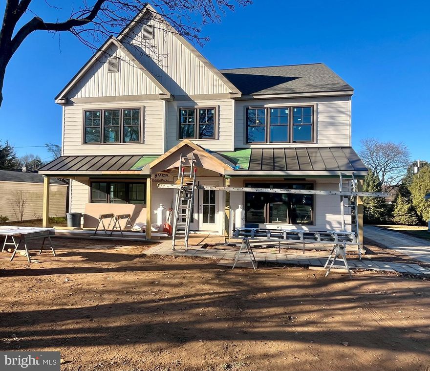 20 Longwood Drive is the first opportunity to purchase a new construction single family detached home in Radnor School District for under $1.4M in two years.  This amazing home offers 3,530 square feet of luxurious living space, four bedrooms, three full and one-half bathroom, two laundry rooms, a partially covered front porch, a renovated detached garage with living space above, a 480 square foot flagstone covered rear porch, and a functional .3-acre lot.  A flagstone walkway and covered flagstone porch provide access to the front entrance.  The open concept main level includes a welcoming foyer, dining room, office/study, family room with gas fireplace, wet bar, powder room, laundry room, mudroom with custom cubbies and closet, gourmet kitchen with GE Profile Stainless Steel appliance package, custom cabinetry, center island, and a large walk-in pantry.  The second floor features a spacious primary bedroom suite with walk-in closet and en-suite bathroom with a 72” double bowl vanity, stall shower with frameless glass enclosure, stand-alone soaking tub, linen closet, and private water closet.  Bedrooms 2 and 4 share a full hall bathroom while bedroom 3 has an en-suite bathroom.  A centrally located laundry room completes the second floor.  The renovated 2-car detached garage will feature the same exterior finishes and color scheme as the home, will have plumbing run to it for a future bathroom if desired, and has stairs leading to finished space over the garage.  It’s perfect for a second office or a play area for the kids.  Features will include site finished oak hardwood floors throughout the main level and 2nd floor hall, ample recessed lighting, Kohler plumbing fixtures, generous trim package including baseboard and cased windows and doors, and sod once construction is complete.  This home is conveniently located close to downtown Wayne, shopping, dining, parks, all major commuter routes, the Septa Regional rail, and is part of the top-rated Radnor School District.  There could be time to select some finishes and truly make it your home.  Don’t miss out!