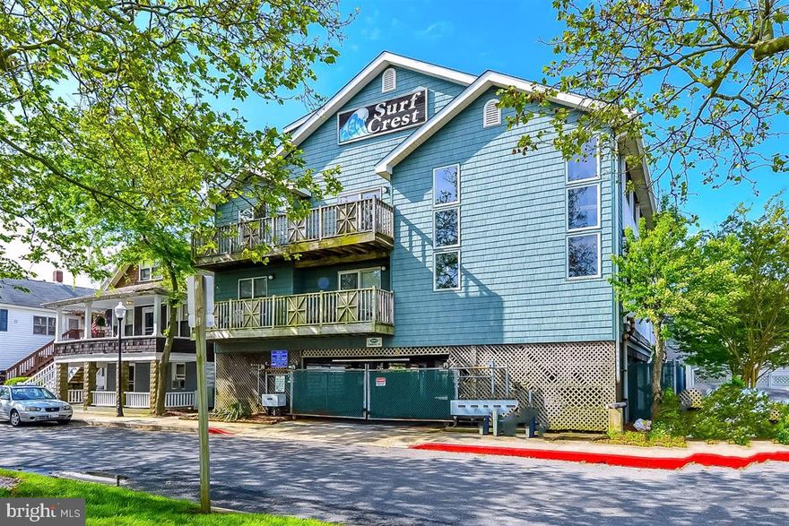 Large 1BR /1BA condo with parking space in a great location 1/2 block off the Famous Ocean City Boardwalk with a large South facing deck. This unit shows pride of ownership and comes with one parking space in a secured location. This condo has a nice kitchen and dining area, and a living area that leads to the large deck where you get a peek of the ocean!   The kitchen was upgraded  with granite countertops, title backsplash and stainless steel appliances.  There sellers have upgraded the floors throughout. There is a nice master bedroom and one full bath. This condo is being sold fully furnished and would make a perfect beach getaway in the heart of Ocean City. Enjoy the beach, Boardwalk , biking, sailing, OC Rocket, golf and all the things that make memories an Ocean City tradition.