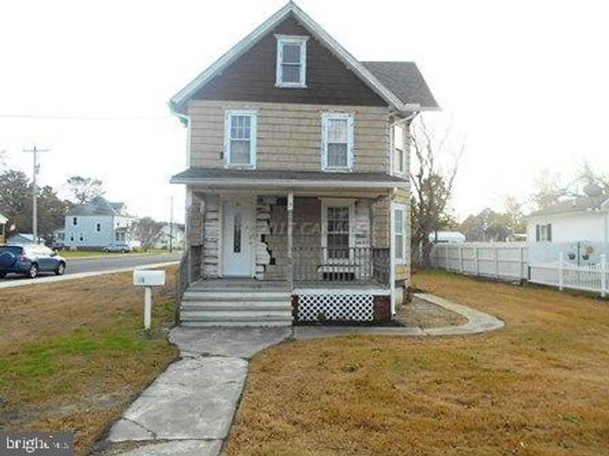 Farm House style home featuring 3 bedrooms, front porch, storage shed on a 1/4 acre city lot. Great fishing, boating, crabbing and water sports just a stone throw away. Property is very close to Tangier sound and value priced. Bring your dreams and see this getaway today!!! This is a Fannie mae HomePath property.