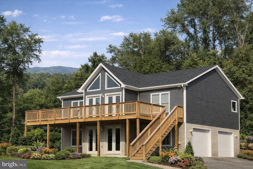 This customizable new-construction home offers a rare blend of privacy, recreation, and flexibility on over 2 acres, tucked away at the end of the road yet just minutes from Front Royal. Ideally located near the Appalachian Trail, Shenandoah National Park, Skyline Drive, the Shenandoah River, and local wineries, the property provides exceptional access to outdoor adventure while remaining close to everyday conveniences.
Buyers may select finishes and customize select features to suit their needs. The popular Kentucky Model is a chalet-style ranch with a desirable split-bedroom layout that offers both privacy and an open, inviting living space. Design highlights include transom windows, a full-length front deck, rear access, and main-level laundry for ease and accessibility. The gourmet kitchen, included in the list price, features soft-close cabinetry, granite countertops, and stainless steel appliances.
The primary suite offers private exterior access, a walk-in closet, and an en-suite bath with double vanity, soaking tub, and separate shower. Two additional spacious bedrooms complete the main level. The unfinished walkout basement provides excellent potential for future expansion and is already roughed-in for a third full bath. Additional features include a side-load two-car garage with ample space for storage or a workshop. Build your dream home surrounded by nature, just minutes from town and endless outdoor recreation.
Photos are of similar previously built homes. Final finishes, features, and specifications may vary based on buyer selections and builder modifications.