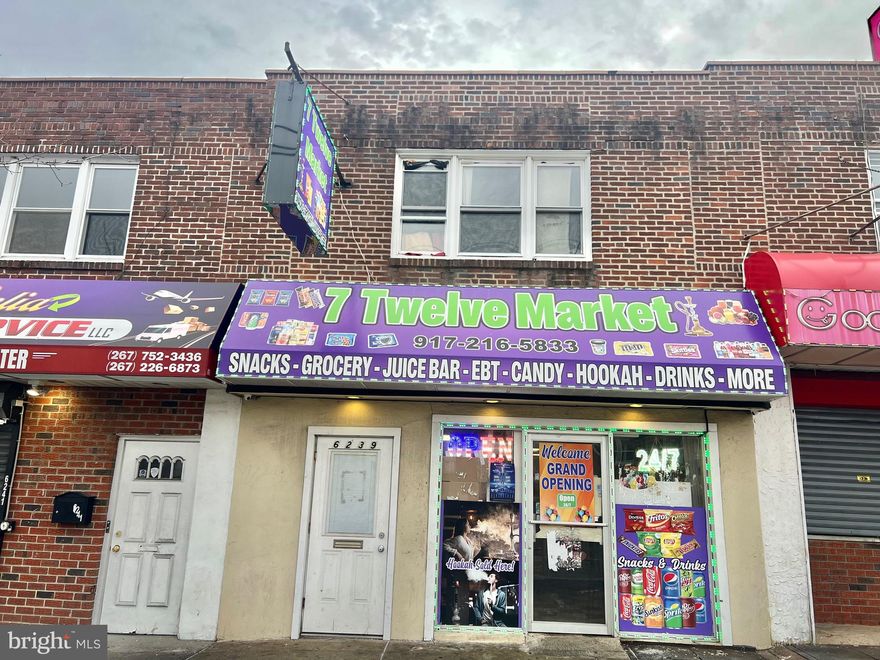 Opportunity is knocking!  Commercial mixed used building located in the prosperous Frankford Ave looking for all buyers. Walking distance to shopping center, restaurant, bank and law office. Easy access to I-95 and Roosevelt Blvd. there are 1000+ SQFT on each floor, very spacious and lots of potential. Same size basement with front loading gate. 2 separate gas meters and electric meters. 1/F is currently operated as  a grocery store with long term lease,  No hot food services, easy and clean,  many storage areas  and central A/C. 2/F  features 2 nice size bedrooms with big windows. Spacious living room , kitchen and full bathroom. 2/F  is under month to month lease. there is fire exit stairs on the rear of the 2/F to the back parking lots. 2 private parking spots in the rear of the property.