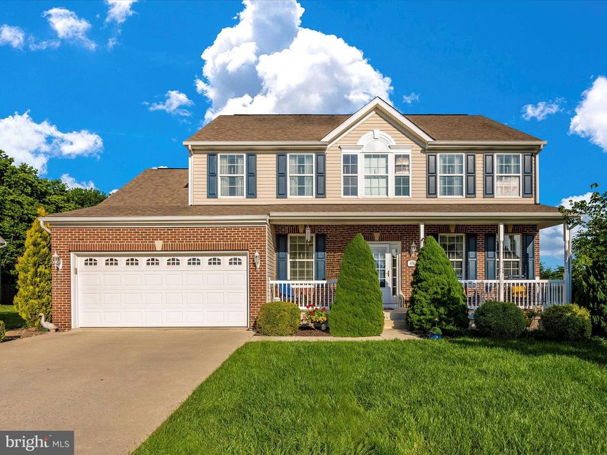 THIS HOME SHOWS LIKE A MODEL HOME! Beauty and comfort! From the welcoming porch to the 2 story foyer, this home has a lot to offer. Living room, dining room with LVP floors, relaxing morning room and family room with electric fireplace,  kitchen with 42" cabinets and stainless steel appliances (5 years), main level laundry, and half bath.  The upper level offers the primary suite with vaulted ceilings, 2 large walk-in closets! Primary bath with soaking tub, separate shower and double sinks, 3 other bedrooms with closets, and a full bath. The unfinished basement has a full bath rough-in and a walk-up access to the yard. Enjoy the outdoors in the beautiful composite deck with a trellis. Other amenities include a finished 2 car garage, with a new WiFi opener and new heat pump. LITERALLY NOTHING TO DO BUT MOVE-IN! Make this your home!