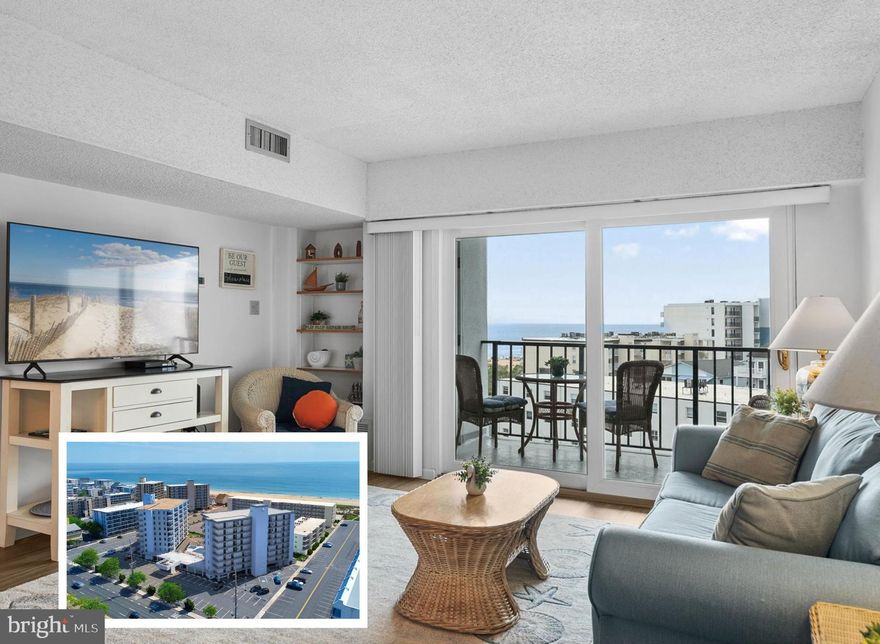 Adorable oceanfront condo on the 7th floor with great beach and OCEAN VIEWS! Recently updated with new luxury vinyl plank flooring, crown molding, new sliding glass door & freshly painted.  This dream unit features large primary bedroom, full bath with ceramic tile tub/shower, spacious closet, and in-unit laundry.  Furniture conveys, so you can move right in!  Enjoy resort-style living with elevator access, community pool, unlimited parking and a gathering room for events & get togethers. Ideally located in North Ocean City near shops, dining, and entertainment—everything’s at your fingertips.   

Live the beach life you’ve been dreaming of!