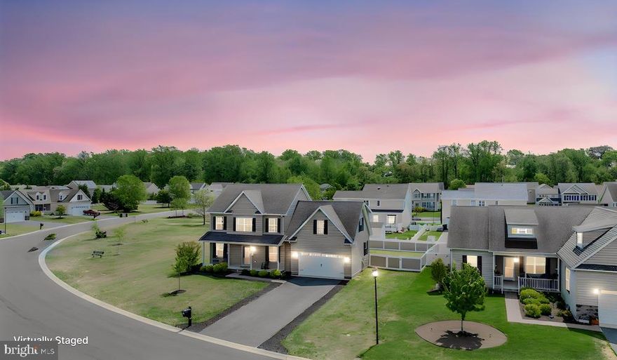 Welcome to 160 Ponds Edge Drive in the sought-after Satterfield community—where peaceful surroundings meet modern, affordable living. Perfectly positioned on one of the best lots in the neighborhood, this exceptional corner homesite offers a rare combination of pond-front views and open space to the side, creating a sense of privacy and serenity that is hard to find.

Enjoy tranquil mornings and relaxing evenings overlooking the water, with unobstructed views that truly set this property apart. The premium corner location provides additional breathing room and enhances the overall setting, making it feel more expansive than the typical homesite.

Step inside to a welcoming open floor plan designed for today’s lifestyle. The main level features LVP flooring throughout and a spacious dining area that flows seamlessly into the family room—perfect for everyday living and entertaining. The gourmet kitchen is a standout with granite countertops, espresso cabinetry, and stainless steel appliances, complemented by a pantry and additional storage including a convenient broom closet. A powder room completes the main level.

Sliders lead to the Trex deck, ideal for BBQs and outdoor gatherings, overlooking a fenced yard that offers both privacy and functionality.

Upstairs, the home continues to impress with a primary suite featuring a walk-in shower and walk-in closet, along with generously sized secondary bedrooms and a hall bath with a tub/shower combination.

Adding to the home’s efficiency, owned solar panels help reduce energy costs, offering long-term savings and increased sustainability.

Located in a newer construction community known for its spacious homes and thoughtful design, Satterfield offers a quiet residential setting with convenient access to local amenities and major routes. This is an excellent opportunity to enjoy modern living, scenic views, and everyday comfort—without the wait for new construction.

If you’ve been searching for water views, space, efficiency, and value—this one checks all the boxes.