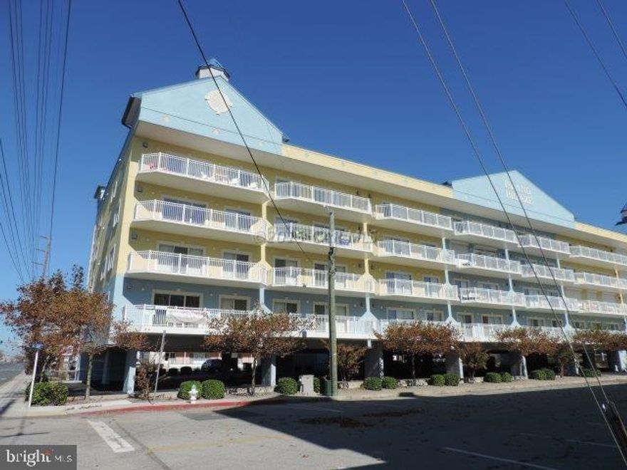 Very Large 3 Bedroom Unit/ North Ocean City Location/ Pool, Fitness Center, Elevator, Gas FirePlace. End Unit with Large Balcony Facing South. Storge Shed near Elevator.