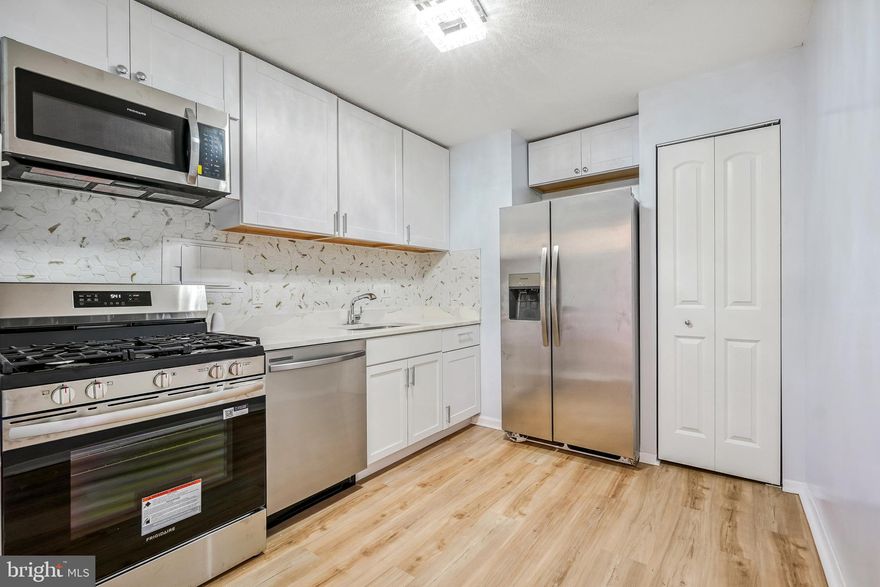 TOTALLY REMODELED!  Beautiful, and Bright Condo - LARGE 2 bedrooms, 1 bath - offers modern updates throughout—featuring an open floor plan, stylish kitchen with stainless steel appliances, quartz countertops, and sleek cabinetry. Enjoy spacious living with abundant natural light, new LVP flooring, and a fresh, contemporary feel. Large bedrooms, walk-in closet, and balcony with a view. Conveniently located near shops, public transportation, and parks. Move-in ready—just bring your furniture and start enjoying your new home!
The building offers 24-hour concierge service, an exercise room, and many more amenities for comfortable. Perfect for first-time buyers! Close to I-495, Takoma & Silver Spring Metro, Washington DC, and Purple Line Metro coming soon.