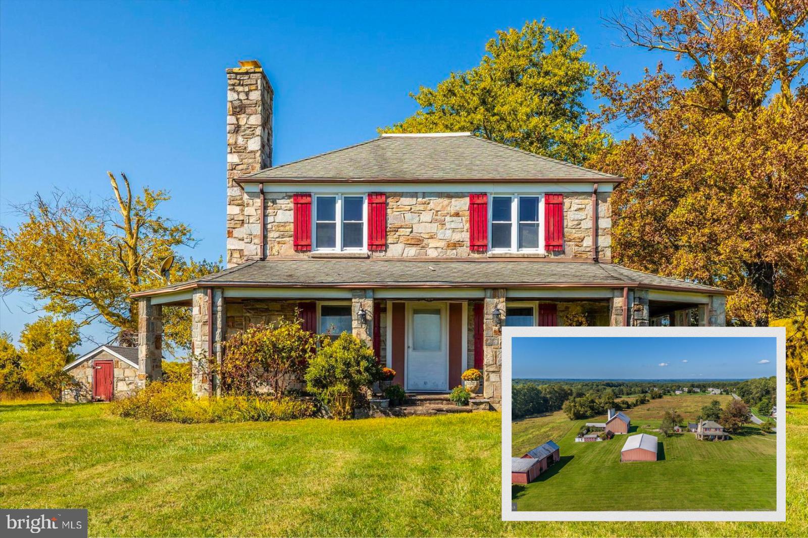 LOCATION LOCATION LOCATION
“Land: they’re not making any more of it,” said Mark Twain.
A rare opportunity to own 140+ acres in Baltimore County that is ONLY 3 miles to I-795, ONLY 4 miles to the Under Armour Performance Center, ONLY 5 miles to the Owings Mills Metro! 18 miles to Camden Yards; 19 miles to the Horseshoe Casino; 19 miles to M&T Stadium; 25 miles to BWI. Where else are you going to find this much land, with this much serenity and seclusion, and this much potential, this close to the places you want to be? Prefer small towns over the city? Saffell Road is only 2 miles from historic Main Street Reisterstown.
Adjacent to Maryland’s DNR Soldier’s Delight’s 1,900 acres. Saffell Road features its own private 90-acre forest preserve for your recreational or hunting pursuits. Your private forest can also be sustainably harvested, providing base income for the property (see disclosures). Just a stone’s throw away is the vast Liberty Reservoir for fishing, kayaking and canoeing.
The historic 1910 (est, rumored to be older) farmhouse is sited in the middle of approximately 50 rolling acres, on the highest spot, with spectacular sunrise and sunset vistas. No need to choose your view! You can enjoy morning coffee watching the sunrise wrapped in a blanket on your front porch and unwind out back watching the sun set. On a clear day, you can almost see to Westminster! You may be inspired to expand upon this historic charmer, which features Maryland’s famous “Chesapeake Hue” stone, mined at the 200 year-old Butler quarry and internationally prized for its combination of quartz, mica, feldspar, iron and tourmaline. Farmhouse interior sports recently updated kitchen, fabulous stone fireplace, 2 bedrooms, 1.5 baths.
Charming outbuildings include stone spring house/smokehouse/studio, plus a large bank barn, massive machine sheds, kennels and more – plenty of storage space for equipment, collector cars or toys.
The cleared acres are ideally situated for a variety of farming activities, such as (but not limited to) hops, horses, vineyards, pick-your-own fruit/vegetable/flower farm (sunflowers!), goat yoga, sheep, alpaca, corn mazes, horseback riding stable (lessons, guided trial rides, pony parties), Thoroughbred breeding/training (convenient to Pimlico), petting farm, herb farm, truffle farm (all those woods!), sheep, alpaca or llamas. Approximately 10 acres current in board-fencing. Open land has been maintained (mowed) but not actively farmed, so could possibly qualify as organic. Stream, plus reportedly home to mineral springs (your own bottled water?). Or lease the land to a local farmer and just enjoy the income.
NO HOA. Walk to charming Coppermine Green Valley swim club. Property is in conservation and forestry easements. Parcels Tax ID#s:2300006004, 2300006005,230006006. BEING SOLD AS IS. Proper showing of all 3 parcels takes about and hour and a half, so please plan accordingly. Qualified buyers only. Property might qualify to have a second home, keep the first house for farm manager, guest house or tenant house. Buyer to verify percs, permits and uses. Do not visit property without appointment. Listing agent must be present.
PLEASE NOTE: Property is being sold strictly AS IS WHERE IS. Dining room recently suffered some damage due to a water leak; dining room ceiling and walls have been gutted to studs; damaged floors removed to sub-flooring.
Land plus location location location.