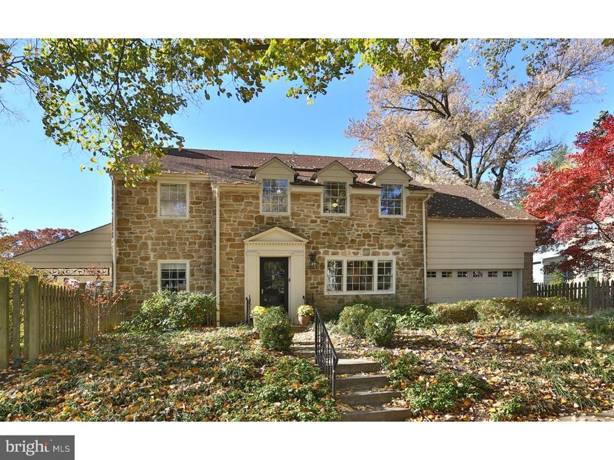 NEW PRICE! Super cute house in Wyndmoor that is ready to rock. Open plan first floor that is a wonderful setting for all of life's pleasures. Spacious living room with renovated floors and a working fireplace. Big dining area directly connected to fully renovated chef's kitchen with a massive island. Central air. Great center stair. Big master bed and bath with ample closet space. Two large bedrooms as well and a full bath on the second floor. Basement was just fully waterproofed at great expense. Big garage. Off street parking in drive way. New gorgeous landscape designed side yard. Big back yard and another side yard for sport and play. Awesome front porch for that chat with the neighbor. If you are looking for practically perfect in every way, here it is!