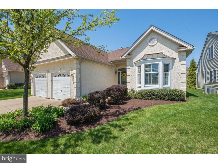 Enjoy easy living and scenic views in this bright and spacious single-story ranch home situated in Riviera at Concord, a desirable 55+ community in  Garnet Valley. As one of the mid-sized residences in Riviera at Concord, this move-in ready home features neutral decor and offers an open layout and spacious living areas which include a kitchen with casual dining area, a large living room with high ceilings and recessed lighting, a sunroom with access to the outdoor patio and open space, and a private office with a floor-to-ceiling built-in desk. The Master Suite features a walk-in closet and a master bathroom with jetted tub, stall shower, and double vanity, while a second bedroom and hall bathroom provide extra space for guests. Riviera at Concord community-members can enjoy the clubhouse, indoor and outdoor pools, the fitness center, walking and biking trails, tennis courts, and much more! Gather with neighbors for various clubhouse events, and experience the friendly social atmosphere of this tight-knit community. Ideally located, this home is also convenient to nearby farmer's markets, restaurants, grocery stores, retail shops, and Clayton Park Golf Course.