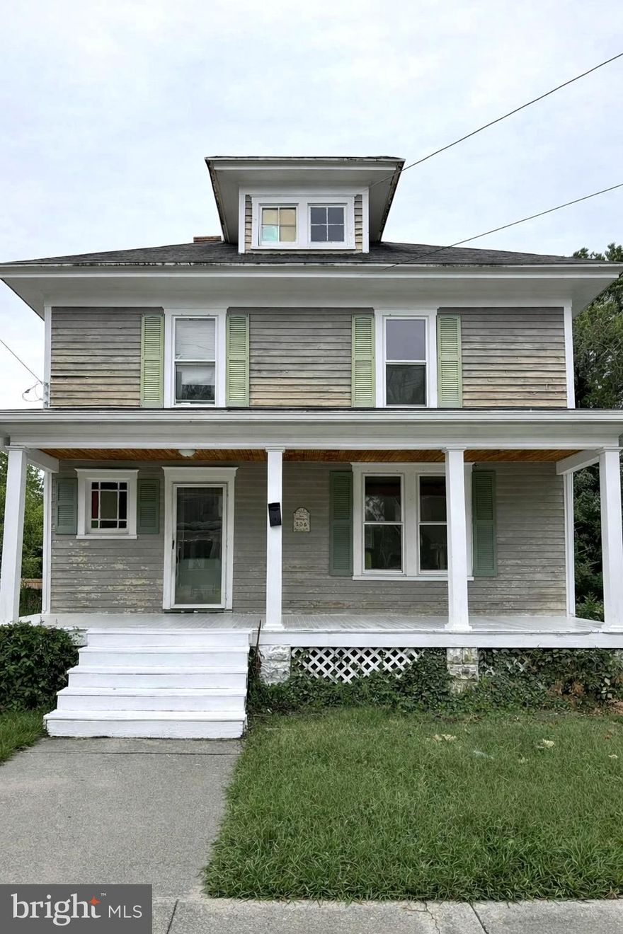 Classic Four-Square Colonial with 5 Bedrooms in Pocomoke City – Ample Space & Endless Potential

Welcome to 204 6th Street, a timeless four-square Colonial nestled in the heart of Pocomoke City, Maryland. Combining traditional charm with modern potential, this home offers an ideal balance of space, functionality, and opportunity for personalization.

The spacious front porch sets the tone for relaxed mornings or peaceful evenings, while the interior boasts a traditional layout featuring 5 bedrooms and 2 bathrooms. The main-level primary bedroom includes a bay window bump-out, adding character and natural light, while upstairs, four additional bedrooms provide flexibility for family, guests, or home office space.

The backyard is generous and versatile, perfect for gardening, outdoor entertaining, or future enhancements. A shed provides extra storage, and the property includes ample parking for multiple vehicles, hobbies, or guests.

Located just minutes from the amenities of Pocomoke City and within 40 minutes of Salisbury, Wallops Island, and the Atlantic coastline, this home combines convenience with lifestyle appeal. Whether you’re looking for a family home or a personal renovation project, 204 6th Street offers space, charm, and endless possibilities in a highly desirable location.

Don’t miss your chance to make this classic four-square Colonial your own—bring your vision to life today!