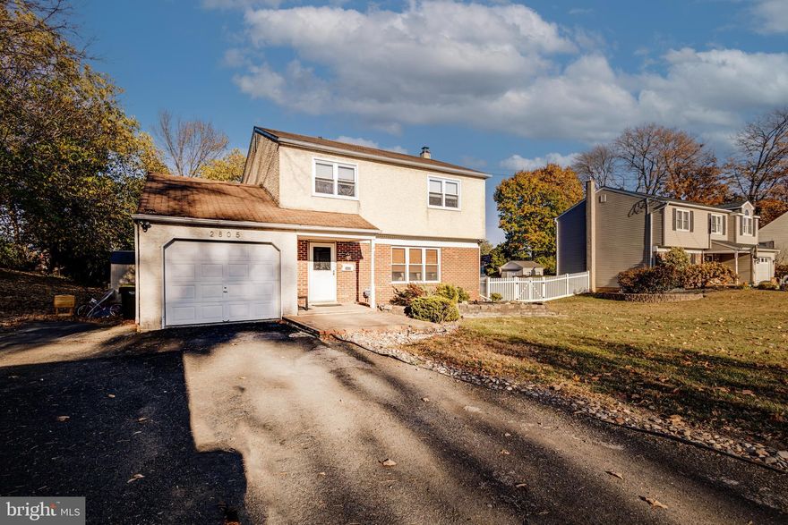***Christmas has come early  Priced below appraised value and a $10,000 credit to lucky new buyers***Welcome to your new home at 2805 Parkside Avenue!  Located in Upper Moreland Township, this colonial offers over 1750 square feet of living space with a total of 3 bedrooms and 1.5 baths.   On the 1st floor, you will find both the bright formal living and dining rooms with newer engineered hardwood cherry floors (2016) which add a sense of warmth to the space.  Step through the french doors into the spacious family room featuring vaulted ceiling with wood beams, wood burning brick fireplace, a continuation of the cherry hardwood floors and sliding door to the screened in back porch.  One very cool feature is the hidden storage drawer built into the step down from the dining room. This is a room you'll never want to leave.  Adjacent to the dining room is the kitchen with its rustic yet modern charm featuring a slate tile floor (2010), wood beams and brick backsplash. The combination of the cool slate with the warmth of the brick creates a unique aesthetic with its wood cabinetry (2011) and stainless steel appliances.  Plenty of counterspace surrounds the kitchen with a seating area for a few bar stools. Off the kitchen you will find the powder room, laundry room with door leading to the backyard, access to the basement as well as the one car garage.  Upstairs you will find 3 bedrooms with 1 full bath.  Up the steps and down the hallway are the hand scraped maple sedona hardwood floors. The primary bedroom comes complete with walk in closet, double windows and access to the full bath. The basement is fully finished with grey oak flooring (2020) and offers enough space for a sitting area in addition to office space and/or workout area.  Oil tank and sump pump can be found in the closet areas as well as additional storage space.  Save on heating costs with the 3 zone heating ( 1st floor, 2nd floor and family room).  Double wide driveway as well as additional parking on the side of the house is an added bonus.   Located within minutes to the PA Turnpike and all other major arteries of transportation, this home is situated in a prime location for everything you may need.  Grocery stores, restaurants, shopping, minutes to downtown Hatboro and the train station and highly desired Upper Moreland Schools this home has it all.  Schedule your appointment today to view this special home.