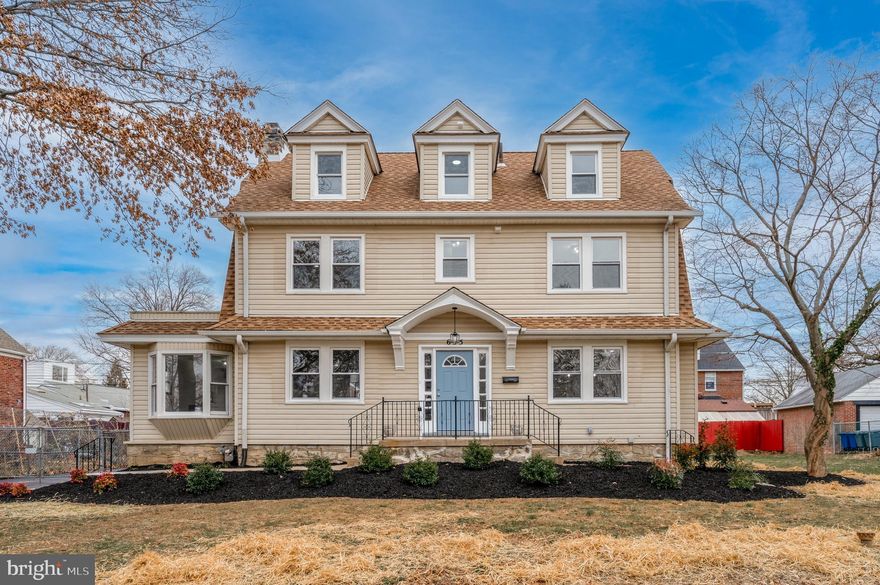 Welcome to this beautiful, fully renovated 5-bed and 3-full bath home. Located in a prime location, nestled away in the Beverly hills subdivision of Upper Darby. Everything is move in ready, from the new 200-amp service, new hvac and a/c system, new plumbing throughout the interior, new windows etc. All permits have been pulled. This beautiful home has a lot to offer, such as a grand entrance, luxury vinyl floors, upgraded quartz countertop, custom accent walls, custom wainscoting and much more. When you enter the home you have an oversize foyer area, as you make your way to the family room you have a large wood burning fireplace with a beautiful mantel, shiplap, and custom wainscoting wrapping around on all walls. As you make your way to the kitchen you can sit down in the formal dining room, custom wainscoting wrapping the walls. You can have a nice dinner at the table or Sunday morning brunch at the peninsula. The primary bedroom offers a custom accent wall, large walk-in closet, and a bathroom with a large shower and double sink vanity. If you need home office space, there are four spacious bedrooms to choose from.  The room off from the family room, has its own entrance and offers peace and quiet. If you want to relax, watch TV, or entertain, you can use the finished basement area. This home has a spacious backyard, perfect for summer BBQ’s. Also, there is a detached garage for your two cars or additional storage. The property is within walking and driving distance to restaurants and shopping. This home is a quick drive to the Blue Route and major highways. 
Listing agent is related to the seller.