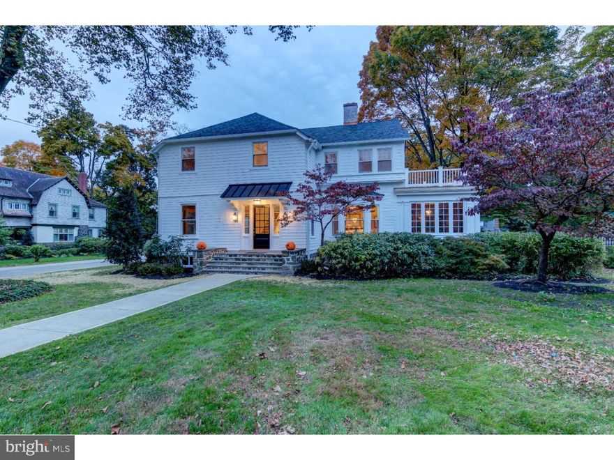 This expanded "Gabled Inn" has graced the N Wayne neighborhood for over 100+ years, and was recently given a new chapter on life. Fully restored from top to bottom, Janiczek Homes meticulously choreographed the renovation with respect to the past, while creating a contemporary floor plan with exquisite attention to detail. New life has been breathed into this beauty and once again proudly holds court on its corner lot exuding a welcoming feeling from the moment you arrive. It is a "WOW" as one opens the front door capturing a sense of the transformation while still having a feeling for the soul of the property. Charming details of the past can be admired like the refurbished staircase and Living Room fireplace, while gleaming hardwood floors and abundant natural light seamlessly carry you from room to room. The circular flow of the First Floor continues into the core of the home featuring a  breathtaking Great Room, Wet Bar Area, gourmet Kitchen, and Breakfast Room which open up to each other. Some of the exquisite details of this family friendly space include hand-hewn beams, custom fireplace and wood ceiling detail, large island, marble counter-tops, high end appliances, wet bar, access to spectacular wrap around mahogany deck, and so much more. The First Floor is completed by a Mudroom with cubbies, and Formal and Informal Powder Rooms both with stunning tile backsplashes. The original staircase leads one to the Second Floor where a spectacular Master Suite can be found with soaring ceilings accented with wooden beams and fully outfitted walk-in closet. An luxurious Master Bath adjoins this space with double sinks, wood flooring and beams, and gorgeous marble shower creating a spa like oasis. There is 2nd Bedroom with en-suite Bath, and 3rd and 4th Bedrooms sharing a beautiful Jack n Jill Bath with double vanities. A expansive Laundry Room completes the Second Floor. This very special property sits on one if the most gorgeous lots in the neighborhood with Pool and Pool House/Garage. Don't miss this amazing "Walk To Wayne" opportunity to own a house with historical significance that has been completely modernized and has the add bonus of LOW TAXES!! This home is also available for rent at $8,000 a month.