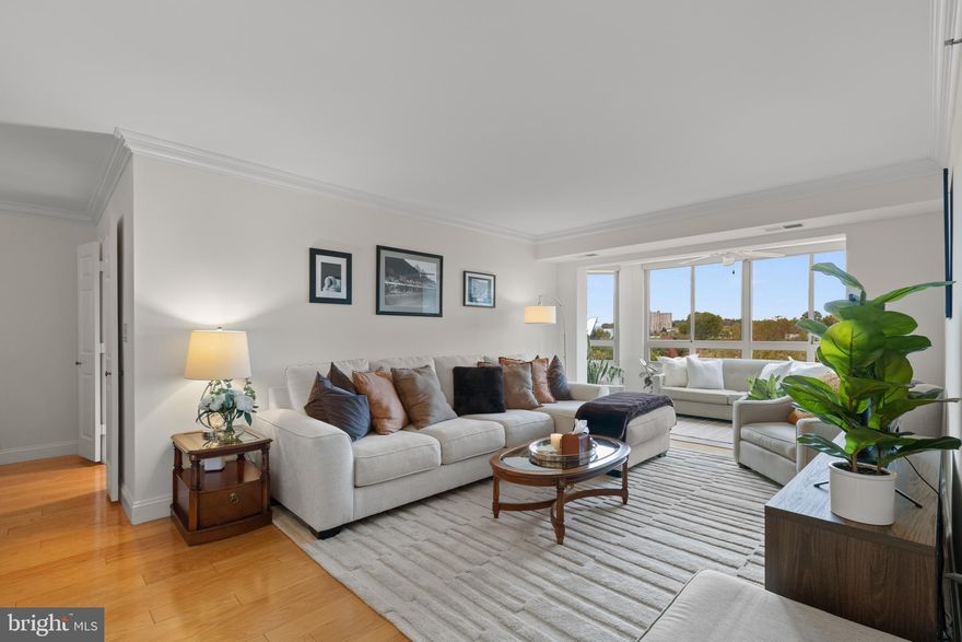 Carlyle Towers: Luxury and Comfort in Old Town Alexandria
Spacious Two-Bedroom Residence
This unit offers the largest two-bedroom, two-bath layout available in Carlyle Towers, providing generous living space and exceptional comfort. Residents are greeted with stunning views of the iconic Masonic Temple, enhancing the appeal of this luxurious home.
Elegant Interior Features
The residence boasts an eat-in kitchen, a sunroom, and a dedicated dining room—ideal for both everyday living and entertaining guests. The primary bedroom features an en-suite bathroom with a separate shower, bathtub, and dual sinks, offering a retreat-like atmosphere. Beautiful wood floors adorn the main living areas, and the convenience of an in-unit washer and dryer ensures effortless daily routines.
Access to Carlyle Development
Residents enjoy being part of the vibrant Carlyle development, with its eclectic array of shops, restaurants, and essential services just steps away. Whether seeking a unique shopping experience or a variety of dining options, everything is easily accessible.
Extensive Building Amenities
Carlyle Towers provides a wealth of amenities to enhance residents’ lifestyles, including an indoor lap pool and two outdoor pools on the terrace deck—one specifically designed for children. Additional amenities include a hot tub/jacuzzi, a state-of-the-art fitness center with sauna rooms, tennis courts, putting green, shuffleboard court, and a deck overlooking the Masonic Temple. The building also offers a separate storage unit and secure indoor parking.
Security and Convenience
The community ensures peace of mind with 24-hour security and grounds patrol. Residents benefit from an intercom system, manned desk service, and an onsite management office for assistance. Metro access is conveniently located just four blocks away, with an AM/PM shuttle service available for easy commuting.
Pet-Friendly Community
Carlyle Towers welcomes pets, making it an ideal home for residents seeking luxury living with their furry companions.