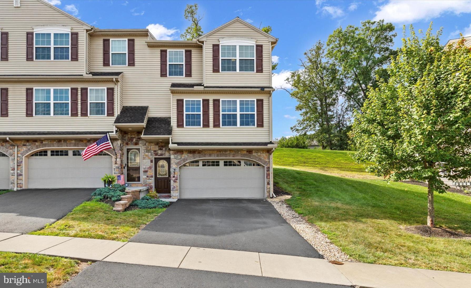 This charming end-of-row townhouse in the desirable Weatherstone community offers a perfect blend of comfort and style, brand new carpeting throughout, as well as aesthetic appeal and low maintenance living. Inside, you'll find a spacious layout with plenty of living space, including three inviting bedrooms and two and a half bathrooms. The heart of the home is the well-appointed kitchen, complete with granite countertops, an island for casual dining, and loads of natural light. The combination kitchen/dining space flows seamlessly into the family room, creating an ideal setting for gatherings. Step outside to enjoy mornings or evenings on your deck, overlooking green spaces. The attached garage and driveway provide convenient parking, while the finished basement offers additional space for storage or future customization. Located in a vibrant neighborhood, residents benefit from nearby amenities, provided yard maintenance, and easy access to major routes. Experience the comfort of home in this delightful townhouse, where every detail invites you to relax and unwind. Schedule your showing today!