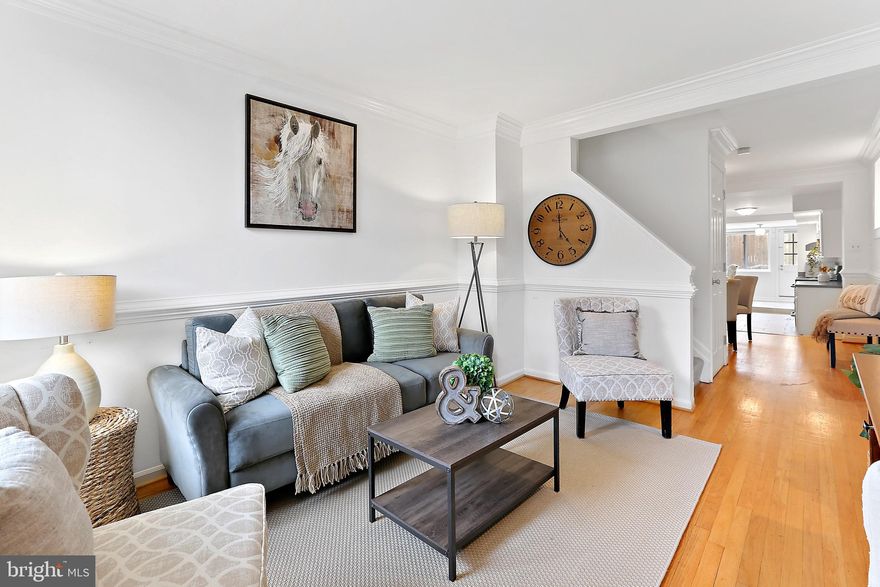 This home is the definition of Baltimore City charm with hardwoods and exposed bricks throughout. The custom lighting on the main levels design gives a relaxing ambience that’s rare to come by. Walk into the front door and into the living room. Just past the stairs you’ll find the dining room area and beyond is the galley kitchen. On the backside of the kitchen there is an office space with a built-in desk. Through the back door you will find the main level patio where one can have a cup of coffee to start your day or a glass of wine to unwind. There is a large flower bed on the backside of the patio where one could have an herb garden or accent the patio with flowers. The patio has access to the front of the street down the Sally Port walk way. Up the stairs on the second level you will find two large bedrooms with one full bathroom in between. On the second level there is a large closet in the hall with custom built in shelving. Up the stairs to the third-floor is the master level. Original polished hardwoods accent the brick walls giving this room a very natural homely vibe. There is a large master bathroom on this level with access to a large deck where one can enjoy a city skyline view. The basement is partially finished and can be used for storage and has plants of space for a variety of items. The washer and dryer are in the basement and there is enough ceiling height to be able to comfortably walk around. This home stands on the forefront when compared to other because of all of the custom features and natural tones of brick and original hardwood. The location doesn’t get any better being two blocks away from Federal Hills famous Cross Street Market and two blocks away from the Harbor and Harborviews Di Pasquale’s. The Out Post restaurant is a stones throw away. You can find easy access to I-95 just off of key highway and enjoy the Southside Market Place and McHenry Row Shopping Centers for all of your local goods and needs.--