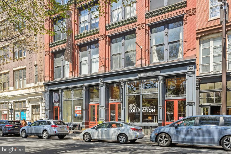 Welcome to the historic Hoopskirt Factory located in the heart of Old City Philadelphia! This ​elevator building unit is located on a tree lined street; offering great views of the Historic Arch Street Meeting House and Old City! The kitchen is located to the left of the entry door and features sleek countertops, white subway tile backsplash, stainless steel appliances and a desirable amount of cabinets for storage. The dining area and living room both feature an abundance of natural light! The living room boasts vaulted ceilings dressed with heavy timber, tall industrial style windows and exposed brick walls. In the rear of the unit there is a spacious bedroom with ample closet space and additional industrial windows. Next to the bedroom is a renovated bathroom. Spiral staircase leads up to the loft area. The loft consists of a half bath, equipped with washer/dryer; additional bedroom or office space, looking down on the living area consuming all the natural light. To provide assurances: the HVAC has been replaced in 2018. Located in the historical Old City neighborhood of Philadelphia surrounded by Historic sites such as Elfreths Alley, The Liberty Bell, and The Betsy Ross House. Easy access to major transportation, 2 blocks from I-95, Art Galleries, shopping, incredible restaurants, and everything the neighborhood has to offer. There will be a 12 acre park (Penns Landing Park) to be built 2 blocks away, connecting Old City to Penns Landing. The park will include a wide variety of activities and features, including flexible open space for performances and festivals; food and drink options; a new play area; a relocated RiverRink for ice skating in the Winter; and a water play area to cool off in the Summer. Plans attached. Perfect location for anyone commuting to Center City or to any of the University City schools: Temple, Drexel or Penn! Condo fee covers: Master insurance, water/sewer, common area/exterior maintenance, management, trash and snow removal. Parking is available at the Wyndham on 4th and Arch, or Old City Parking on 2nd for a monthly fee.