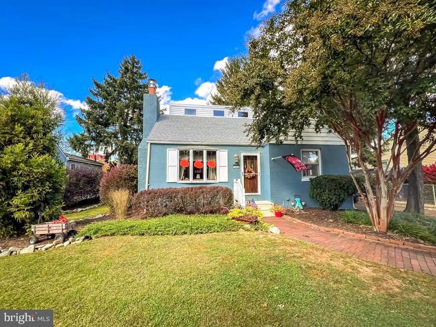 Welcome to this beautifully updated and expanded Cape Cod featuring 3 bedrooms, 2 full bathrooms, and a spacious fenced-in yard. Step through the inviting foyer into a sun-drenched living room showcasing solid wood floors, a decorative fireplace, and large picture windows that fill the space with natural light. The renovated kitchen blends modern convenience with classic charm, complete with Corian countertops, tile backsplash, wood cabinetry, touch faucet, water filtration system, built-in antique bread box, and new flooring. The kitchen opens seamlessly to the formal dining room, perfect for entertaining. A main-floor bedroom offers flexibility for guests or a home office, featuring laminate flooring, a spacious closet, and sliding doors leading to the deck and backyard. A fully remodeled full bathroom with a new vanity, 12x24 tile, stall shower, designer mirror, storage closet, shiplap walls and ceiling completes the first floor. Upstairs, you’ll find two large bedrooms, walk-in closet with sitting area, and a luxurious spa-like bathroom with heated floors, built-in speaker system, polished slate tile, pedestal soaking tub, new vanity, and modern lighting. Enjoy outdoor living on the 20' x 30' covered porch with pressure-treated solid wood deck, perfect for relaxing or entertaining guests. The detached 2-car garage features a new roof, a dedicated work area, and extra storage space, along with driveway parking for up to 4 additional cars. This is a rare find! This home offers countless upgrades, including: New HVAC & Heat Pump (July 2025), New Water Heater (Sept 2025), New Roof on home, Detached Garage has New Roof & Door, Skylights, Large Basement with Extra Storage Space and Walk-in Closet, Fully Fenced Yard. This home has 3-zone HVAC System with mini-splits on the second floor. Ideally located close to major highways, restaurants, and parks, this home is truly a commuter’s dream. Don’t miss your chance to make this move-in-ready Expanded Cape Cod your new home!