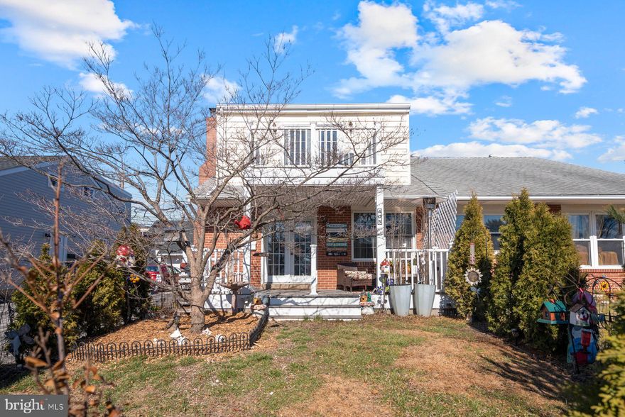 Welcome to your charming cape style twin home, a perfect blend of comfort and convenience nestled in a serene neighborhood ideal for anyone looking for a peaceful yet connected lifestyle. This desirable residence boasts three bedrooms on 2nd floor with the potential for a fourth on the main floor, ensuring ample space for family, guests, or a home office.

Step inside to discover an expansive living room, thoughtfully designed with a relocated kitchen that opens up the space for entertainment and relaxation. The centerpiece is a stunning wood-burning fireplace, perfect for those chilly evenings or just the ambiance. The main floor also features a versatile room currently used as a dining area but can easily be converted to suit your needs.

Enjoy the great outdoors with not one, but two fenced yards and the delight of a front porch deck where you can bask in the ambiance of the neighborhood. Upstairs, the generously sized main bedroom extends outdoors with an exclusive upper deck/balcony, offering a tranquil retreat under the open sky.

Convenience is key, with a park just a block away and the ease of 1.5 bathrooms, including plumbing in place to restore a full bath downstairs if desired. The versatility continues with laundry hookups available on both levels, catering to your lifestyle preferences.

Parking is plentiful with a detached 1.5-car garage featuring a loft and robust steel beam, alongside ample driveway space for several vehicles. This home is a rare gem with its upper-level deck and wood-burning fireplace—luxuries seldom found in the neighborhood. Plus, enjoy peace of mind with a tankless water heater, central air, and heater, all less than three years old, promising years of hassle-free living.

Seize the opportunity to make this delightful home your own and revel in the blend of space, style, and strategic location it offers.  Close to main roads and shopping, Less that 15 minutes from Philadelphia International Airport.