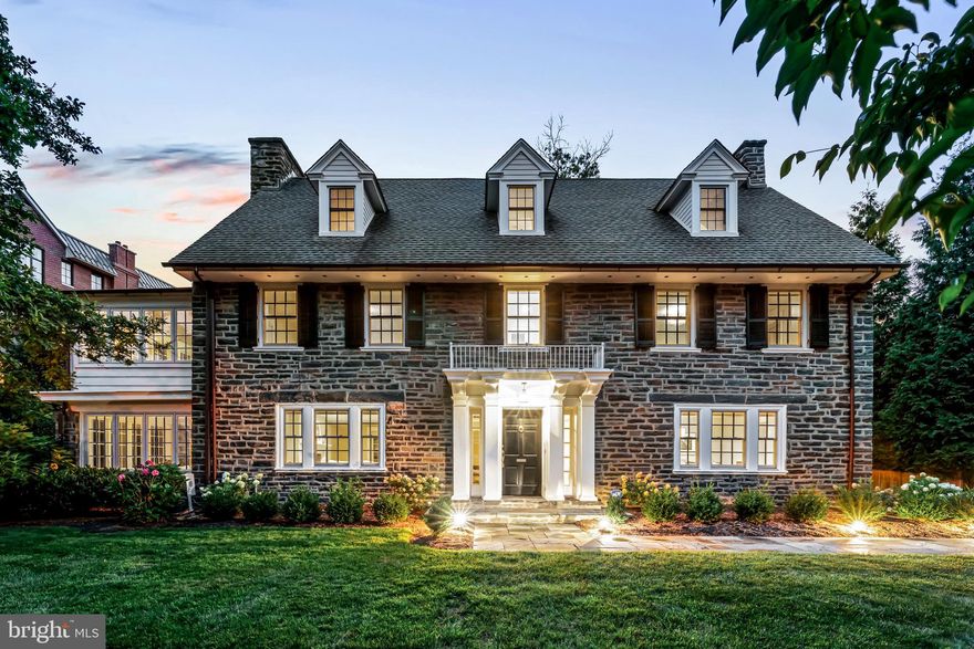 Look no further! This fabulous, renovated, sun-filled stone residence with bright neutral decor and graciously proportioned rooms, is located in a coveted, Main Line "walk-to-everything" location, close to renowned Lower Merion and private schools, Suburban Square shopping, restaurants, local and Amtrak trains, entertainment venues, clubs and more. Endless features include new and original restored wood floors with inlay detail on all levels, beautiful millwork, moldings and architectural details,  new deep-set windows throughout, new roof, new gourmet kitchen and luxurious baths showcasing timeless materials, spacious primary suite with adjacent sunroom, walk-in closet and vintage-style bathroom, 5 additional large bedrooms including optional second floor office off of the second staircase, space for optional second floor laundry, full dry basement and flat, fenced backyard. A real treasure in absolute move-in condition!
