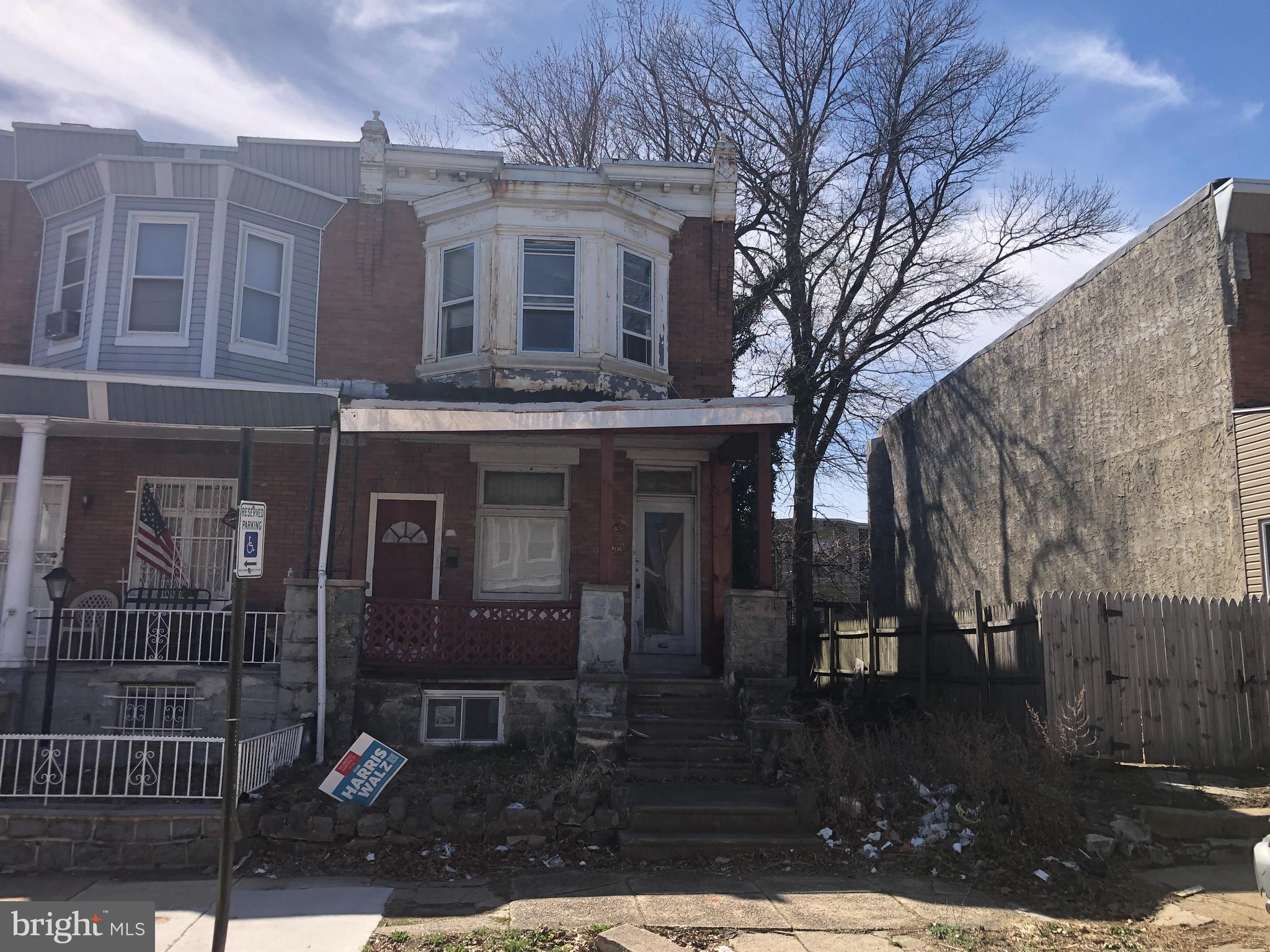 Duplex available in Philly! This property clearly needs a full rehab but will be worth it in the end game. It's currently zoned as a multi family duplex, but even single family twins nearby are getting 400k+!! Whether you want to keep it as a duplex, add a level for a triplex, or revert back to a twin it'll make a great flip or hold! As with every worn down property please use extreme caution when viewing the house.
PLEASE CONTACT SHOWING NUMBER BELOW. Buyer responsible for U&O or resale requirements, if applicable. Property is being delivered As-Is. Seller requests that Buyer use Seller's Title Company.