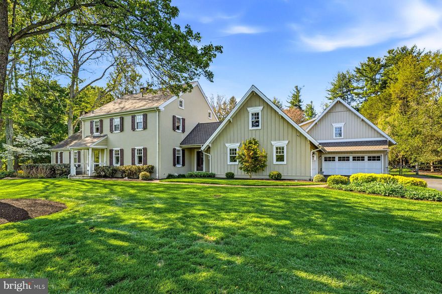 Welcome to this exceptionally well designed, sun-filled residence, set on a breathtaking, flat 2 acre lot in the heart of Tredyffrin. This is the beautifully renovated and timelessly updated home that you've been waiting for featuring gracious  living and dining rooms with site finished oak floors and large windows, a fabulous gourmet kitchen and open breakfast room area with dramatic stone fireplace, reclaimed beams, custom cabinetry, 6-burner Wolf range, SubZero refrigerator/ freezer, large eat-in island and views of the expansive rear grounds, adjacent bright family room with easy exterior access  to the private patio, lawns and gardens, large mudroom with plentiful custom storage leading out to 2 oversized 2-car garages and a spacious first floor primary suite with endless views of the glorious grounds, luxurious marble bath with his and hers vanities, a classic soaking tub , frameless glass shower, an incredible walk-in dressing room with custom built-ins and a convenient laundry room.  The second floor offers 3 additional large bedrooms with site finished oak floors and large windows, one with an en-suite bathroom and the other two sharing an updated Jack and Jill bathroom. The lower level offers large, finished bonus room spaces and lots of dry storage. Move right in and enjoy close proximity to renowned TE and private schools, endless clubs and recreational facilities, all forms of transportation including an Amtrak station, world class shopping, restaurants and entertainment and Philadelphia International Airport. This won't last long!!