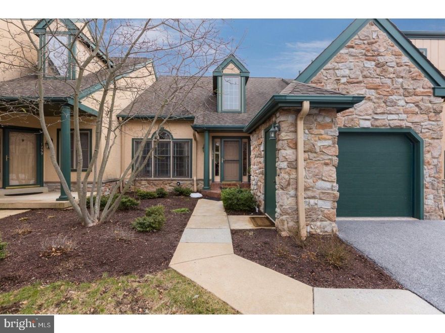 This sophisticated Highland model is bright, open and inviting.  This attractive home offers two bedrooms and three baths in Hershey's Mill,Chester County's exceptional gated community.  The main level features a foyer, living room with a soaring, nine-foot ceiling, formal dining room.   The kitchen features white cabinets, granite counters, stainless steel appliances and bar seating. The kitchen opens to the family room with a gas fireplace,and skylights. Enjoy evenings on the deck, which can be accessed both from the family room and first floor bedroom.  A full bath and laundry room, as well as garage access, complete the main level. The second level includes a loft area - ideal for office or library -  and large master bedroom suite with cathedral ceiling, two spacious walk-in closets, and a tiled master bath with soaking tub, separate shower and skylights.  The walk out lower level offers recreation space, storage and an additional bath.  Turn-key condition.  Geo-thermal heat is a coveted bonus.