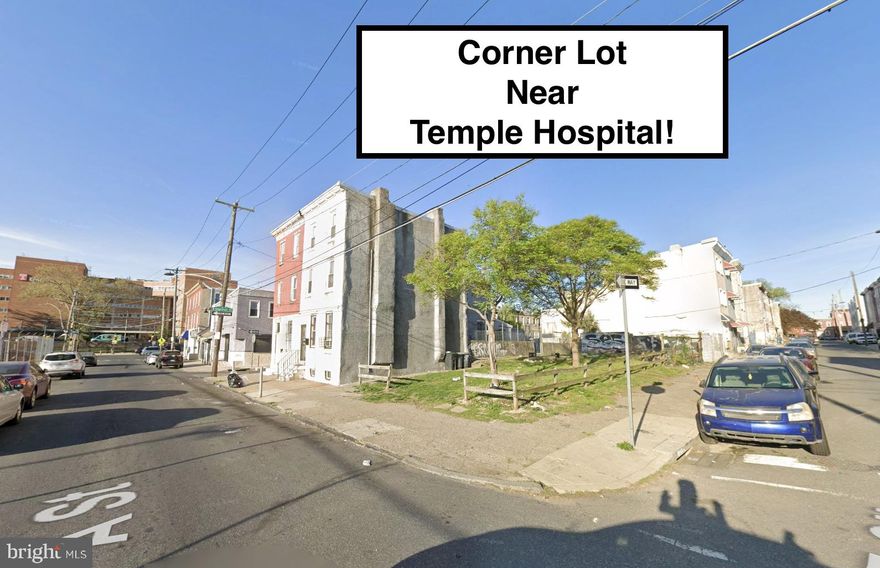 CORNER LOT NEAR TEMPLE HOSPITAL!  ATTENTION Investors and Builders!! Great opportunity in one of the fastest-growing zip codes in Philadelphia!  LOCATION LOCATION LOCATION...get in now while you still can. This area has tons of development! The PERFECT sized property is 16 FEET WIDE and 80 FEET DEEP!! This is a can't miss opportunity. Bring your offers fast, this one won't last long!