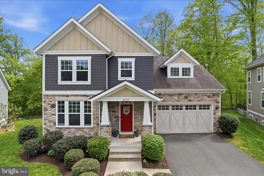 Welcome home to this gorgeous nearly new Christopher Companies Craftsman with great curb appeal on a friendly cul-de-sac in the highly sought after West Springfield pyramid! This stunning home offers 5 bedrooms and 4.5 bathrooms with over 4,400 square feet of well designed  living space and bespoke finishes. The open-concept main level welcomes you with distressed hickory hardwood floors, a large open formal living and dining area, and an impressive family room with a double-sided gas fireplace. The UNBELIEVABLE upgraded and expanded gourmet kitchen features high end custom white shaker cabinets, stainless steel appliances, BlueStar gas range and oven, electric wall oven, marble backsplash, granite countertops, and a large island with seating for 5+ with a beverage/wine fridge—perfect for entertaining. French doors lead to a Trex patio overlooking trees with a custom pergola and fire pit, plus a backyard pad ready for a shed. Also convenient, there is a drop zone/mud space off of the kitchen. Upstairs, the SPACIOUS primary suite offers a sitting area perfect to unwind and relax, two fantastic custom walk-in closets and a spa-like bath with luxurious soaking tub and walk-in shower. Three additional bedrooms, two full baths (one as an ensuite to a secondary bedroom) and upper-level laundry with cabinets, granite countertops, folding space and a deep wash sink complete the level. The finished lower level includes a large rec room with walk up, 5th bedroom, full bath, and additional flex space. Perfect for guests, in-laws or even an au pair. Enjoy the sizable two car garage with overhead storage and EV charging!  Conveniently located near Fairfax County Parkway, Metro, DC, the Pentagon, and Fort Belvoir. 3/4 mile from the Gambrill Road park-n-ride to the Pentagon Express Bus or a 2 minute drive! This home in this area is RARE. It is nearly new, gorgeous and has the perfect layout, space and all the upgrades you want in an ideal location...with phenomenal schools! Are you planning a summer move? Seller would like to remain through end of June or early July if possible.