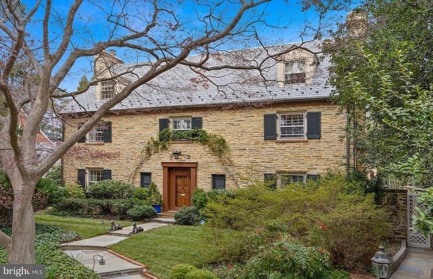 Just Listed and Open Sunday! Welcome to 4707 Fulton Street NW in the coveted Wesley Heights neighborhood. This gorgeous 5 bedroom field-stone home sits prominently on a 10,000+ sqft lot with a private and serene saltwater pool and wonderful outdoor living space. The first floor of this special home features a large, gourmet kitchen that opens to an inviting family room with gas fireplace, a formal dining room overlooking the backyard, a formal living room with wood burning fireplace, and two powder rooms. The second level includes a generous primary bedroom suite with two bathrooms and large dressing room as well as two additional bedrooms and a hallway bathroom. Above, the third level has a large office and bedroom with en suite bathroom. The lower level feature a cozy recreation room with gas fireplace, gym, fifth bedroom and full bathroom, ample storage, and two car garage. Outside, a fantastic saltwater, heated pool with outdoor kitchen and outdoor shower. This stunning home checks every box! Open Sunday April 10th 1 - 3 PM