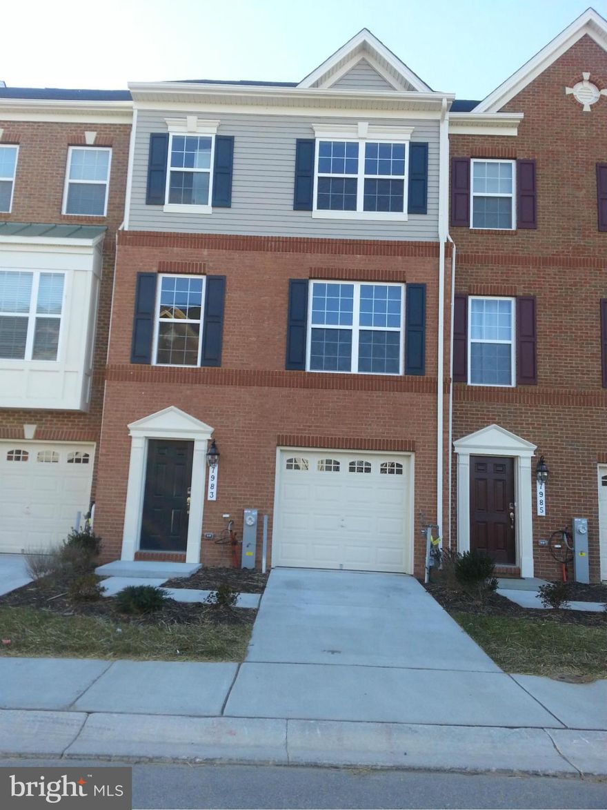 Beautiful  LENNAR Townhome.  1 Car Attached Garage with automatic garage opener. BIG  VINYL  DECK. Fully Finished walkout basement. Granite Kitchen Counter.  Big Granite Island.  42" cabinets.  Hardwood floors. All bathroom floors have ceramic tiles. Big Master Bedroom. Master Bath suite has separate shower with sitting shelf.   Very well maintained.  Shows pride of ownership.  Howard County Schools. All major shops are 2 blocks away.  Near 3 job markets :  Annapolis is 12 miles East.  Baltimore is 12 miles North.  DC is 15 miles South.  Close to NSA & DHS Job Markets.  Close to jobs at Fort Meade Army Base.