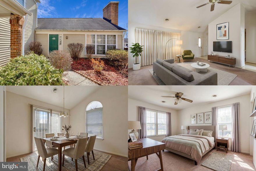 This bright and inviting home features soaring vaulted ceilings and an abundance of natural light, creating an open and welcoming atmosphere throughout. The cozy wood-burning fireplace adds warmth and charm, while generous closet space, including a walk-in closet in the primary bedroom, ensures ample storage. Both bedrooms offer direct access to a private patio, perfect for relaxation or entertaining. Recent updates include a new HVAC system, providing peace of mind and year-round comfort. The detached garage offers convenient parking, with additional private driveway parking and ample visitor parking available. Low HOA fees further enhance the affordability of this property. Ideally located in a well-established community, this home provides easy access to I-495, I-95, and Route 4, making commuting to Washington, D.C. effortless. Just minutes away, you’ll find shopping, dining, and a variety of recreational opportunities, including nearby parks and walking trails. This home blends comfort, convenience, and a welcoming community. 

This condo is not FHA approved. 

Photos may be virtually staged