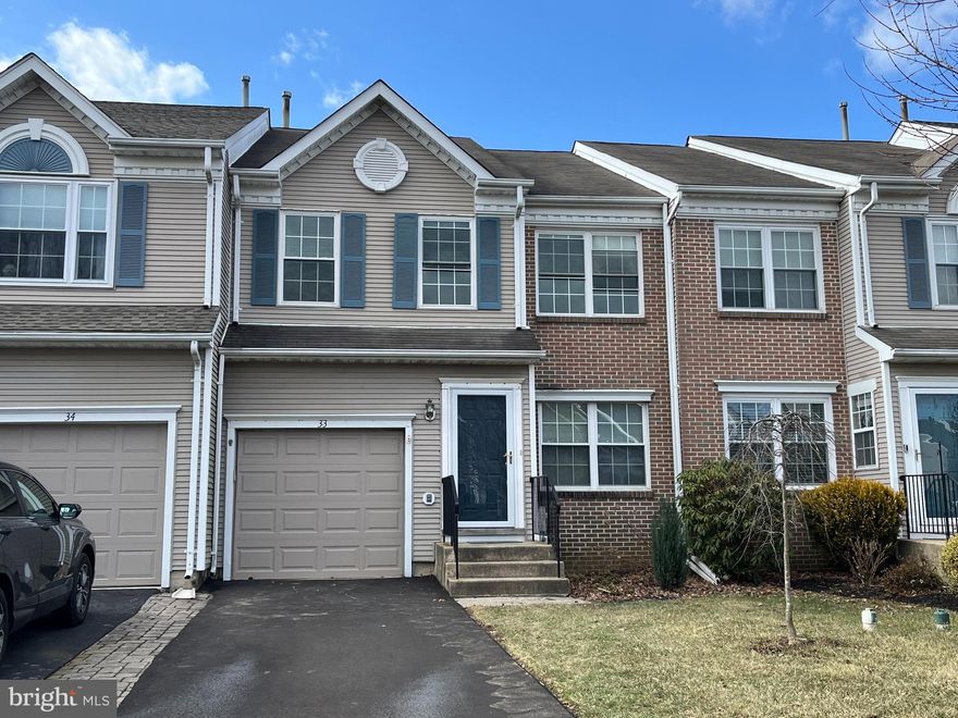 Rarely offered large townhome with unfinished Basement backing to no other homes and on a cul de sac street. This model has the bonus features of the extended kitchen addition plus a master sitting room or office off the primary suite. The floorplan offers a good sized living room and separate dining room plus a family room with fireplace off the kitchen. The Master suite includes a cathedral ceiling, sitting room, bath and walk-in closet.  Two additional bedrooms and  a large laundry room complete the upstairs. Garage and off street parking. Close to shopping and great eateries of Newtown Borough. Award-Winning Council Rock Schools!

Newer HVAC and replaced windows.