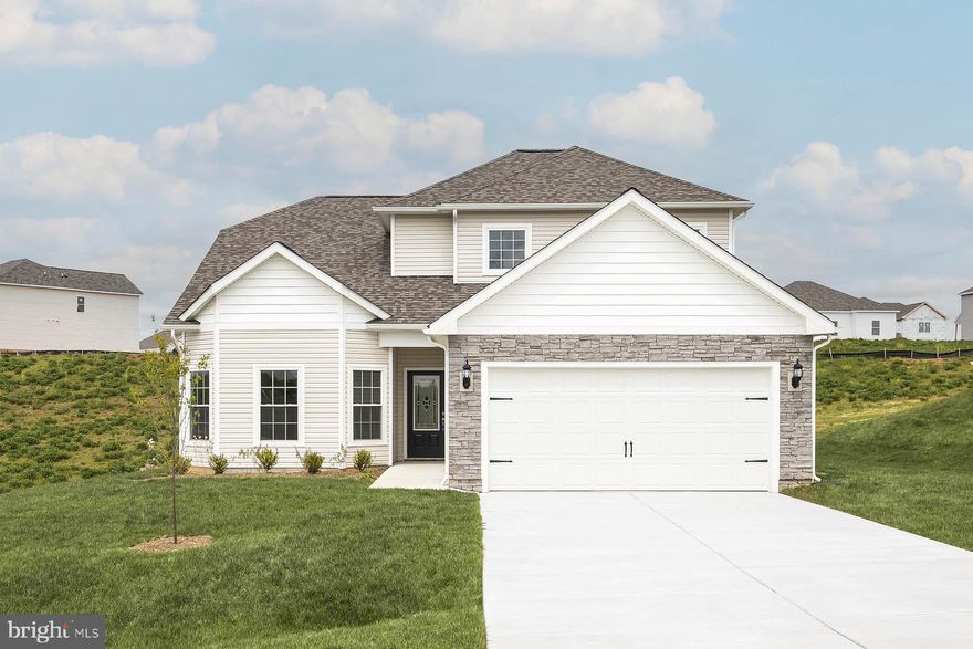 This spacious, new two-story home is offered in the charming community of Claggetts Mill, where homeowners enjoy stunning single-family homes on oversized lots located near the best attractions of Hagerstown. The Chantilly exudes curb appeal with a covered front entryway, attractive glass front door and professional front yard landscaping. This well-designed home features four bedrooms, abundant storage space, and open entertaining areas perfect for gathering family and friends. The secluded downstairs owner’s retreat showcases a stunning bedroom with windows overlooking the front yard and a luxurious bathroom with a dual-sink vanity, soaker tub, step-in shower, linen closet and large walk-in closet. Upstairs, three large bedrooms with walk-in closets and a spacious full bathroom with separate vanity area provide the space you want in a new home.