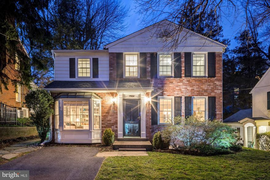 ALL OFFERS DUE BY NOON TUES 6/23. ** 3D Tour Available** This updated solid brick Colonial sits perfectly on a quiet street in the desirable BCC School Cluster. Renovated for today's savvy buyer; the spacious 2200+SF interior boasts a traditional floor plan with modern elements. Features include a welcoming foyer; cozy living room with wood burning fireplace and mantle; formal dining room with built-in China cabinet; stunning gourmet kitchen custom designed with ample cabinetry and pantry for added storage space; premium Whirlpool stainless steel appliances including a 5-burner gas cooktop with chimney style range hood, wall oven and microwave, and counter depth French door refrigerator with breakfast nook. An entertainer's dream! The atrium sliding glass doors in the kitchen will lead you to a private backyard oasis with a Flagstone patio, new garden, a  storage shed (large enough to store tools and bicycles), meticulous landscaping, lighting and rainscaping ideal in setting the mood for a quiet retreat. You'll love entertaining guests in the great room; flooded with natural sunlight; located off the kitchen; this main attraction boasts vaulted ceilings, a second fireplace and plenty of lounge space. This home comes complete with expertly crafted moldings; beautiful hardwood floors throughout; newly built mudroom; laundry room; convenient bedroom/office and full bath all on the main level. The upper level boasts 3 generously sized bedrooms including a master bedroom suite with fully renovated master bath. The lower level features a finished basement with custom built-ins, recreational space, a half bath and storage with a new HVAC system (2019). The town of Chevy Chase offers extensive resident services and is conveniently located within steps of Bethesda Metro station and Bethesda Row for an eclectic mix of shops, dining and entertainment. Access major commuter routes: East West Highway, Wisconsin Ave and Connecticut Ave all within a mile away. With so many features, what's not to love? This home has it all! Check out the 3D tour.